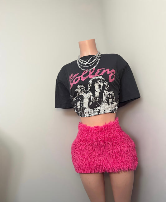 Pink Furry Skirt