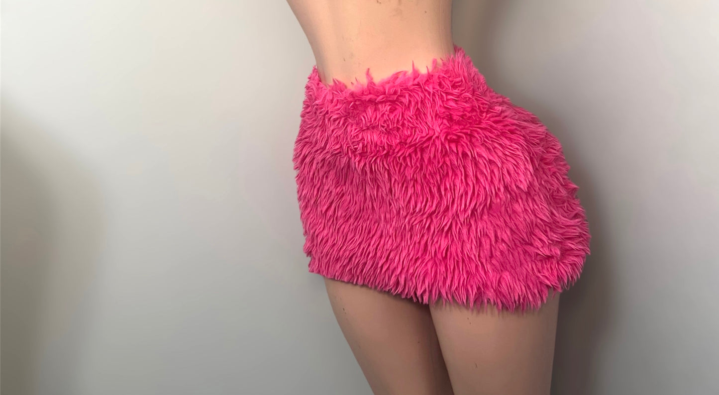 Pink Furry Skirt